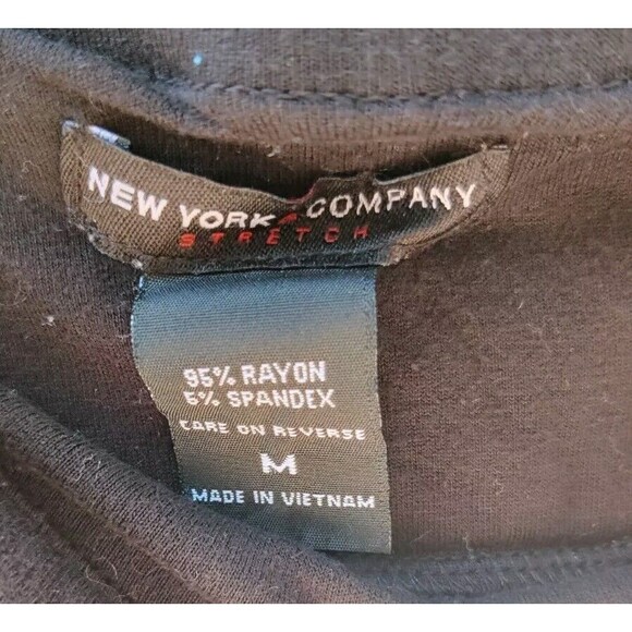 New York & Company Stretch Skirt Size M Medium Shark Bite Hem Black Long Modest - Picture 6 of 11